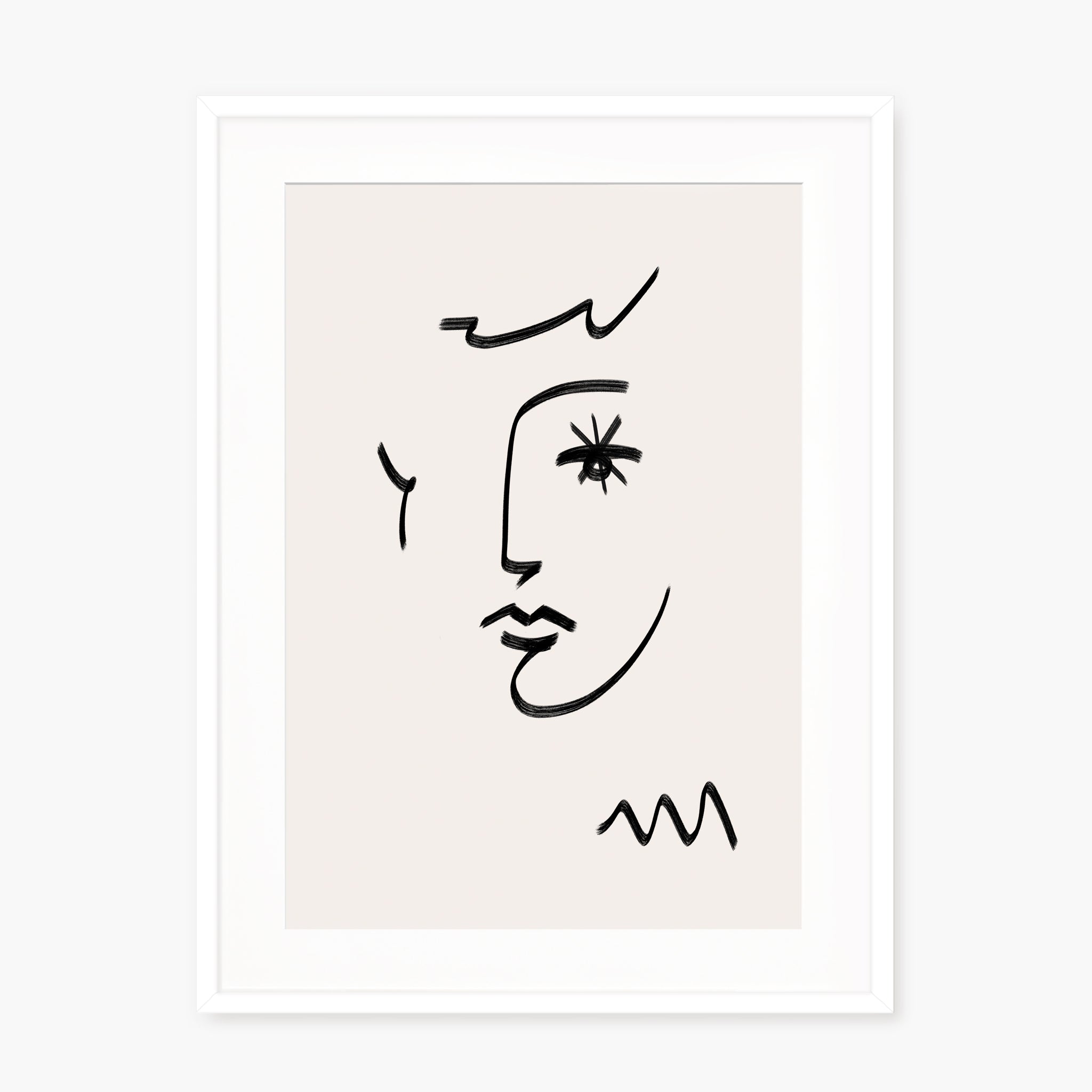 Line Art - Visage au regard en étoile