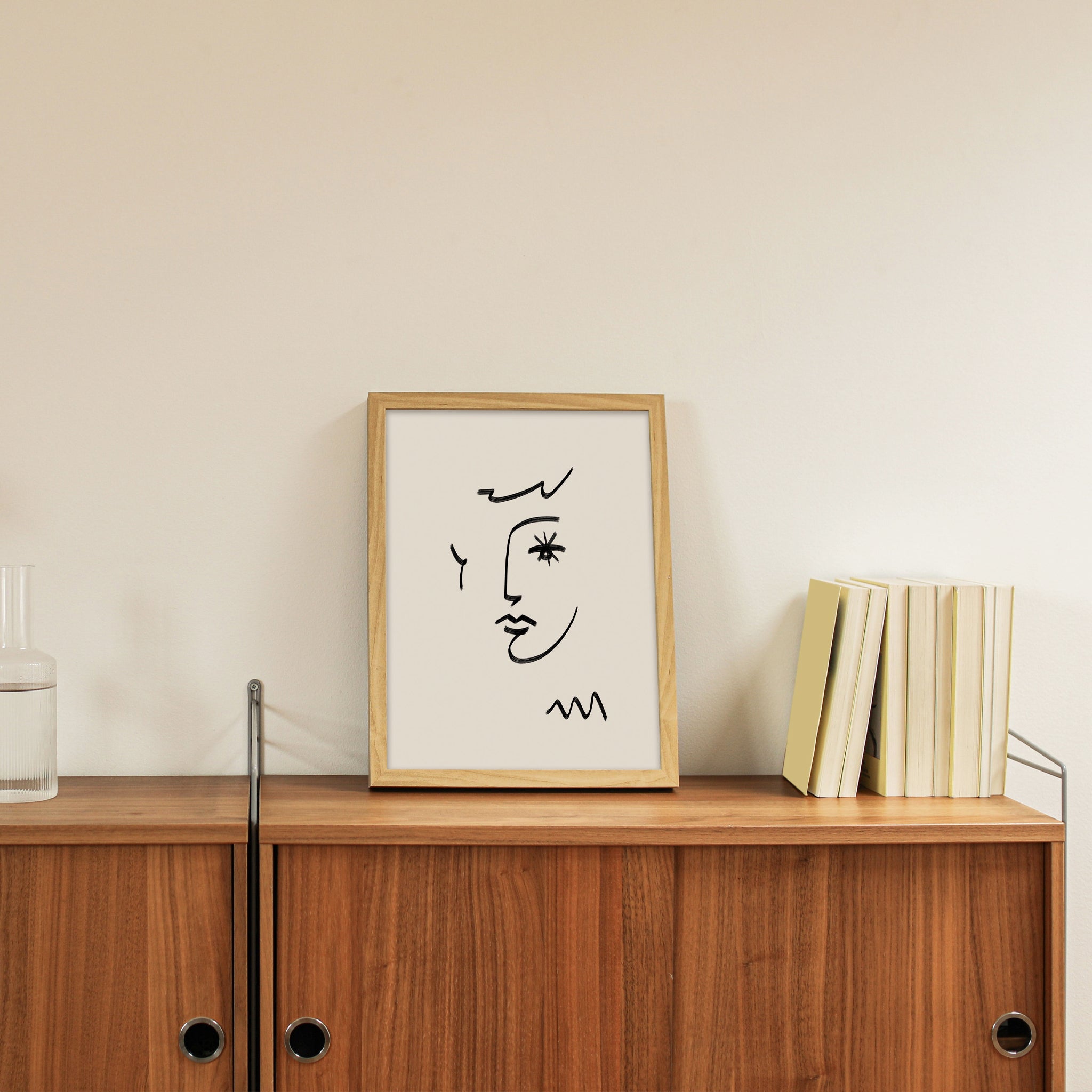 Line Art - Visage au regard en étoile