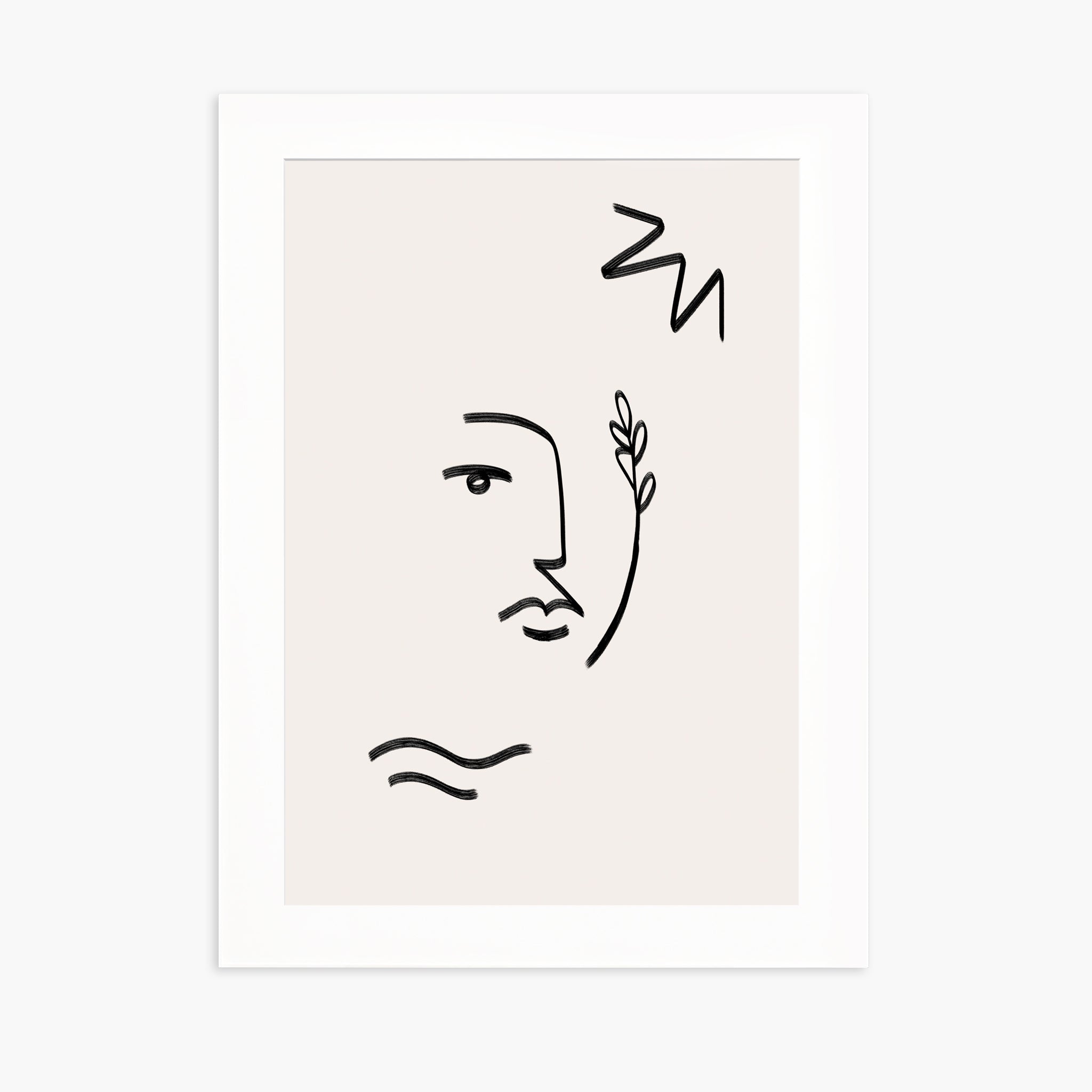 Line Art - Visage au rameau