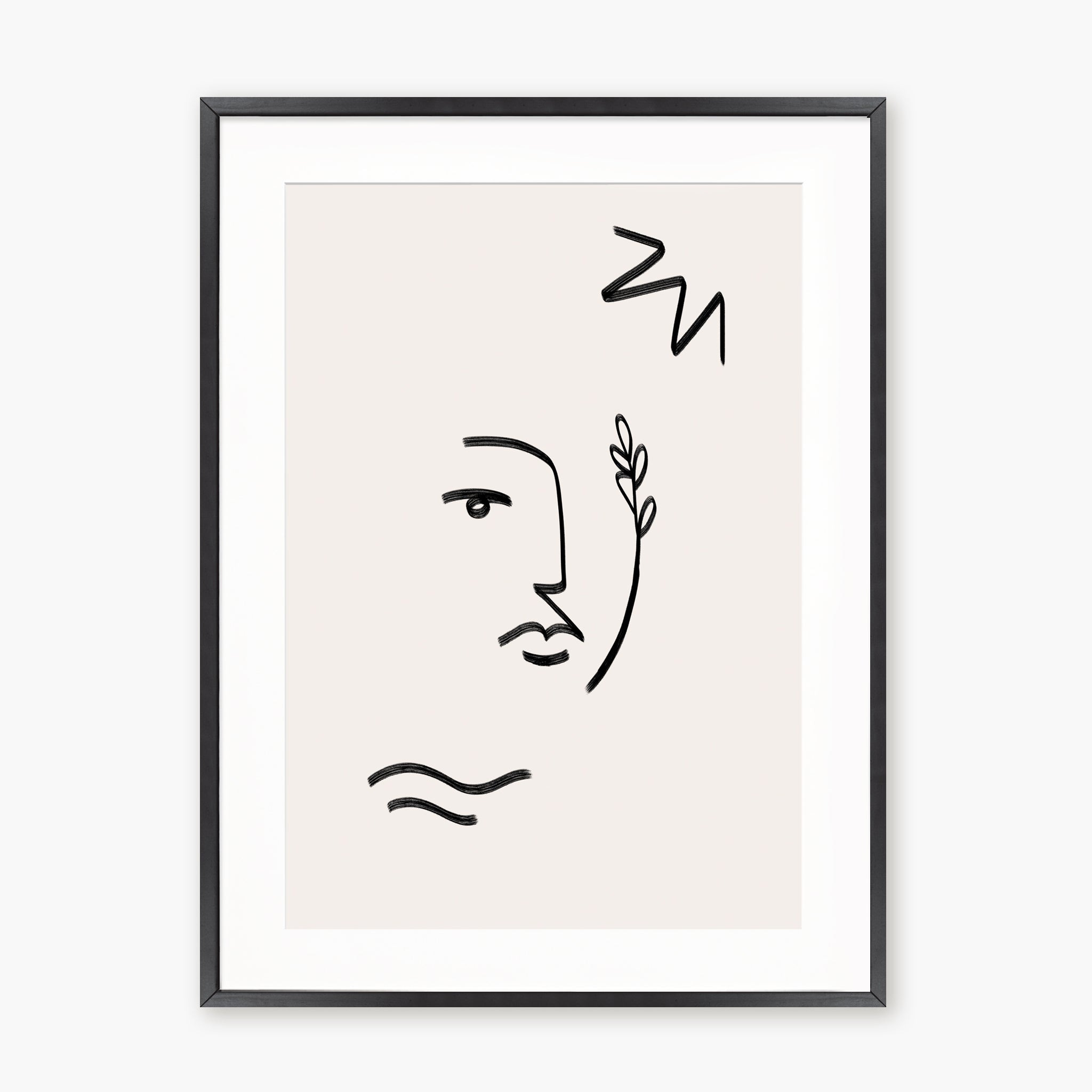 Line Art - Visage au rameau