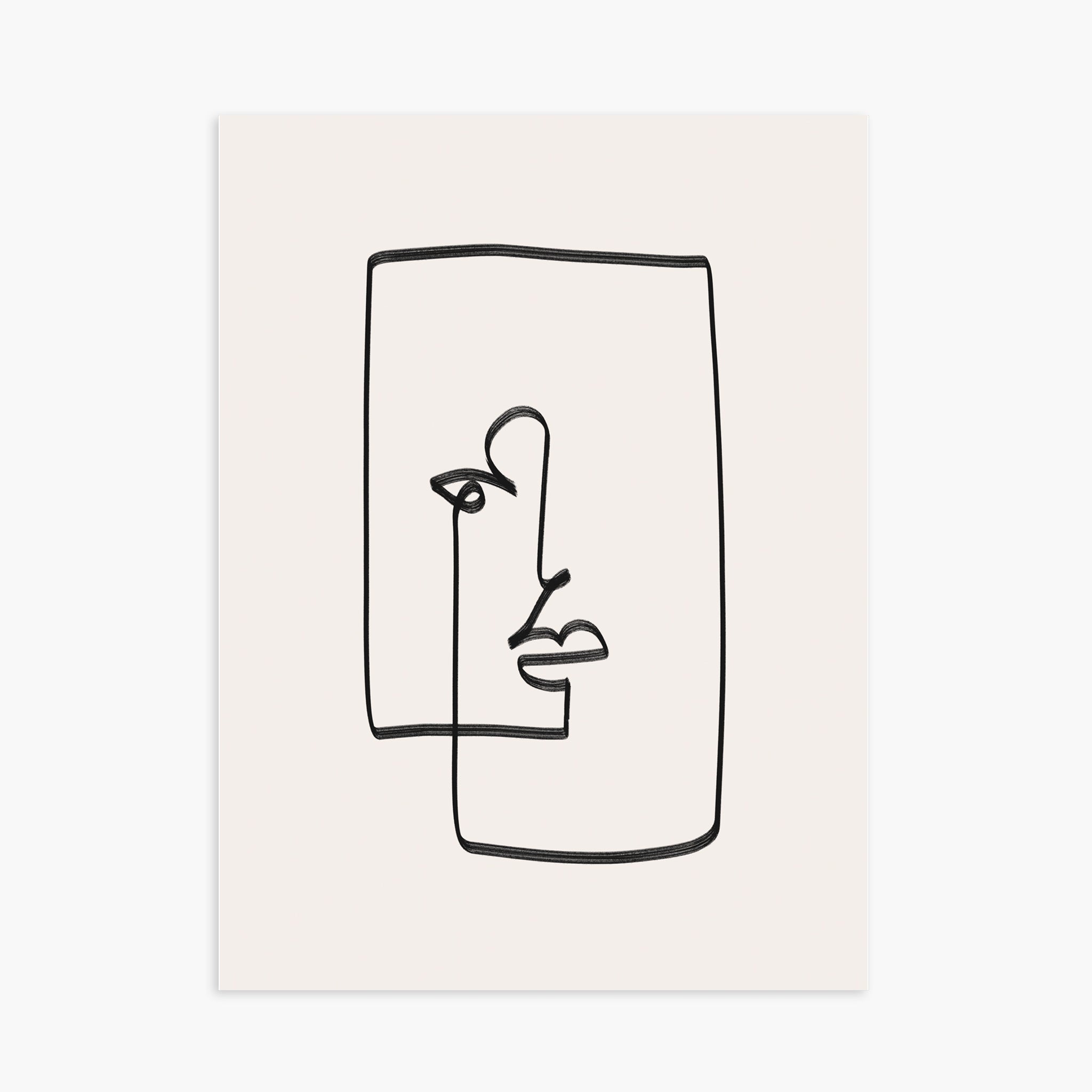 Line Art - Visage carré
