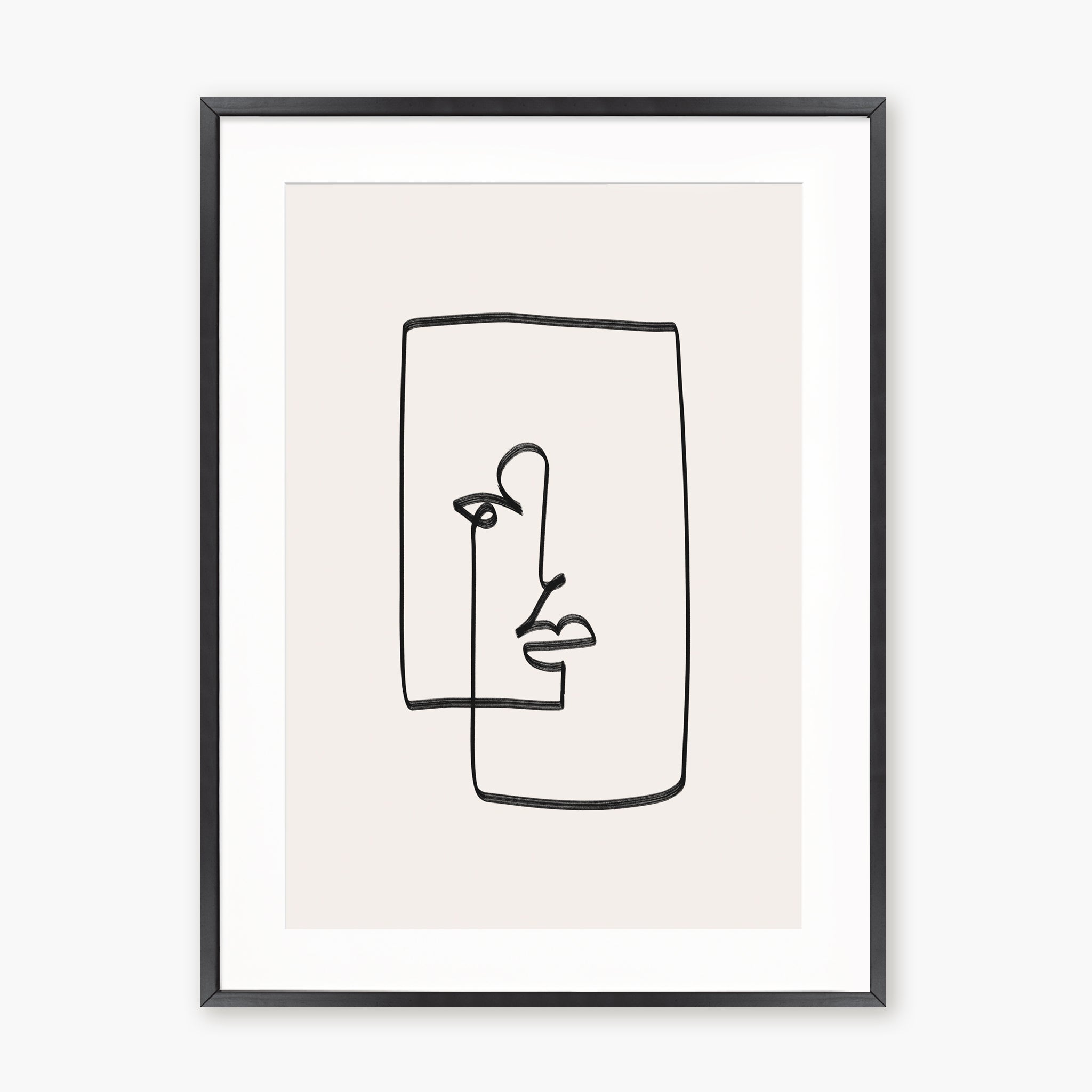 Line Art - Visage carré
