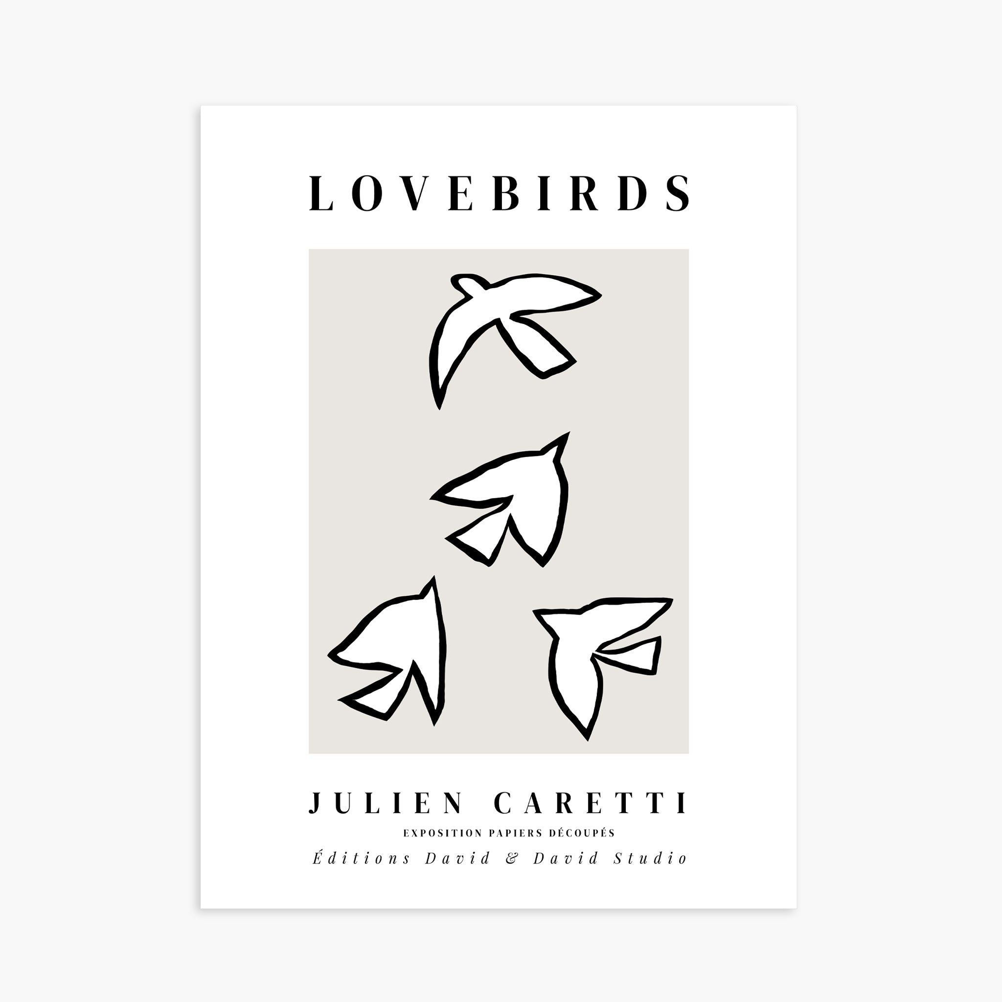 Lovebirds - Fond gris
