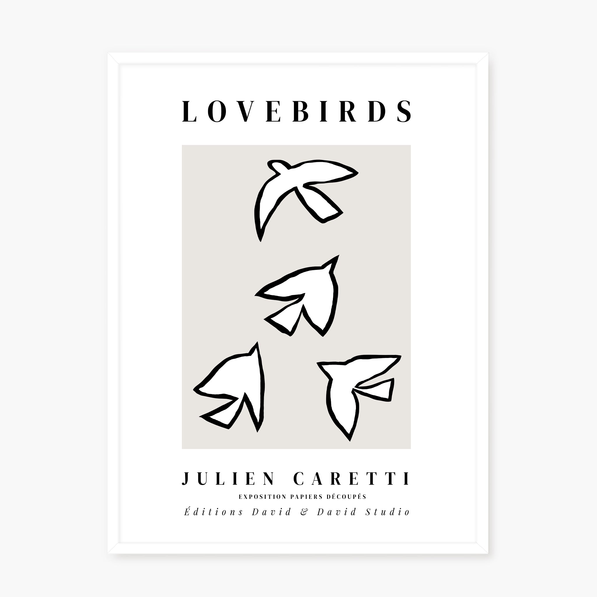 Lovebirds - Fond gris