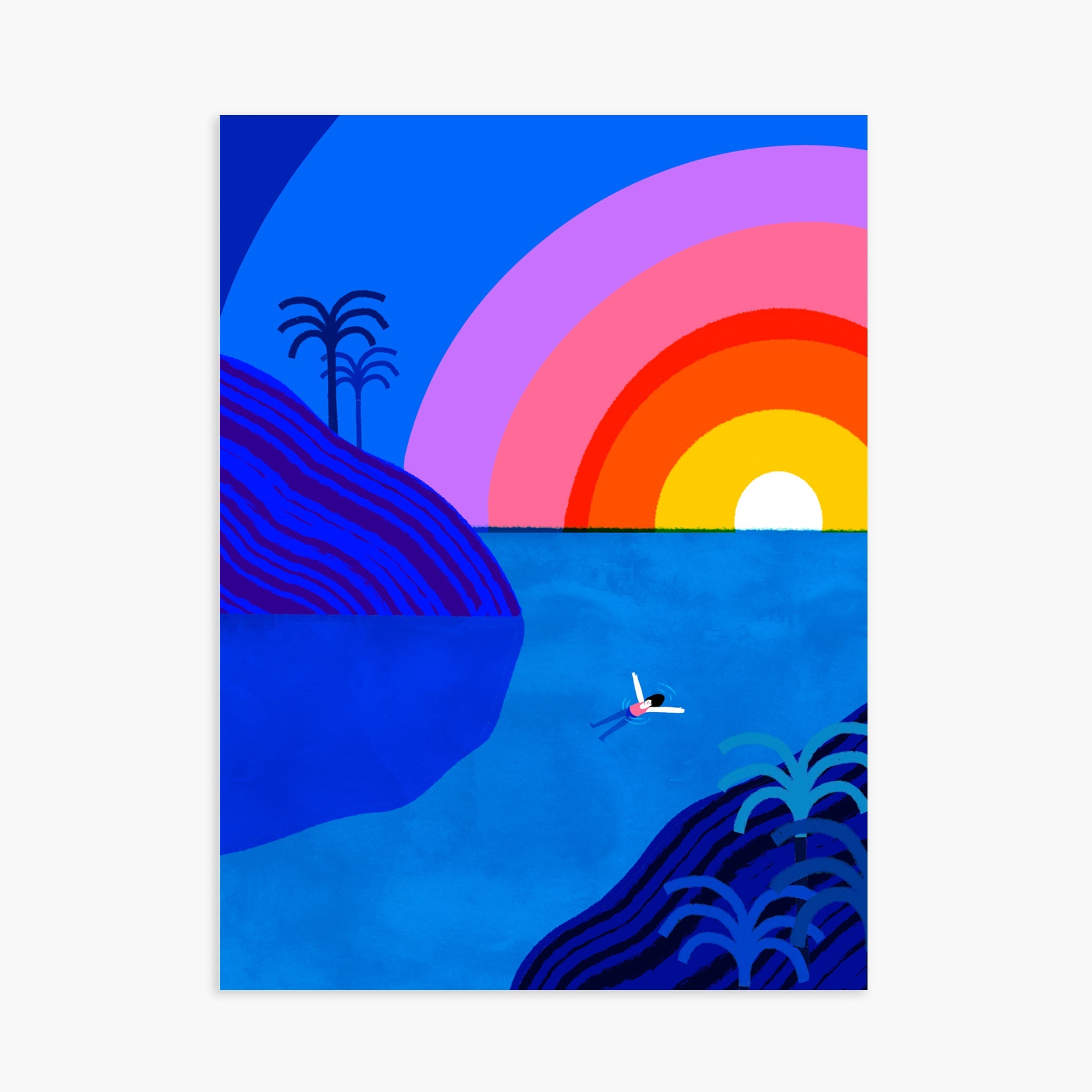 Amarillo sobre azul