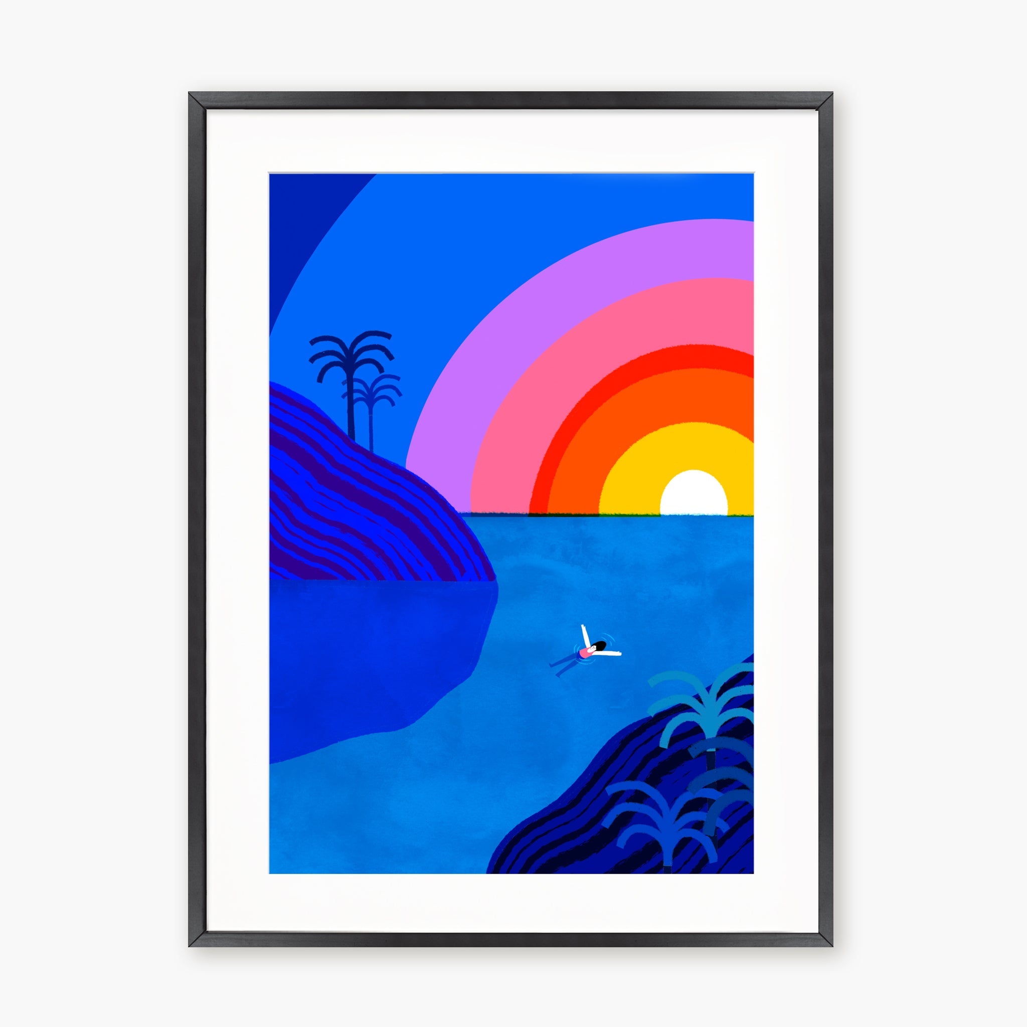 Amarillo sobre azul