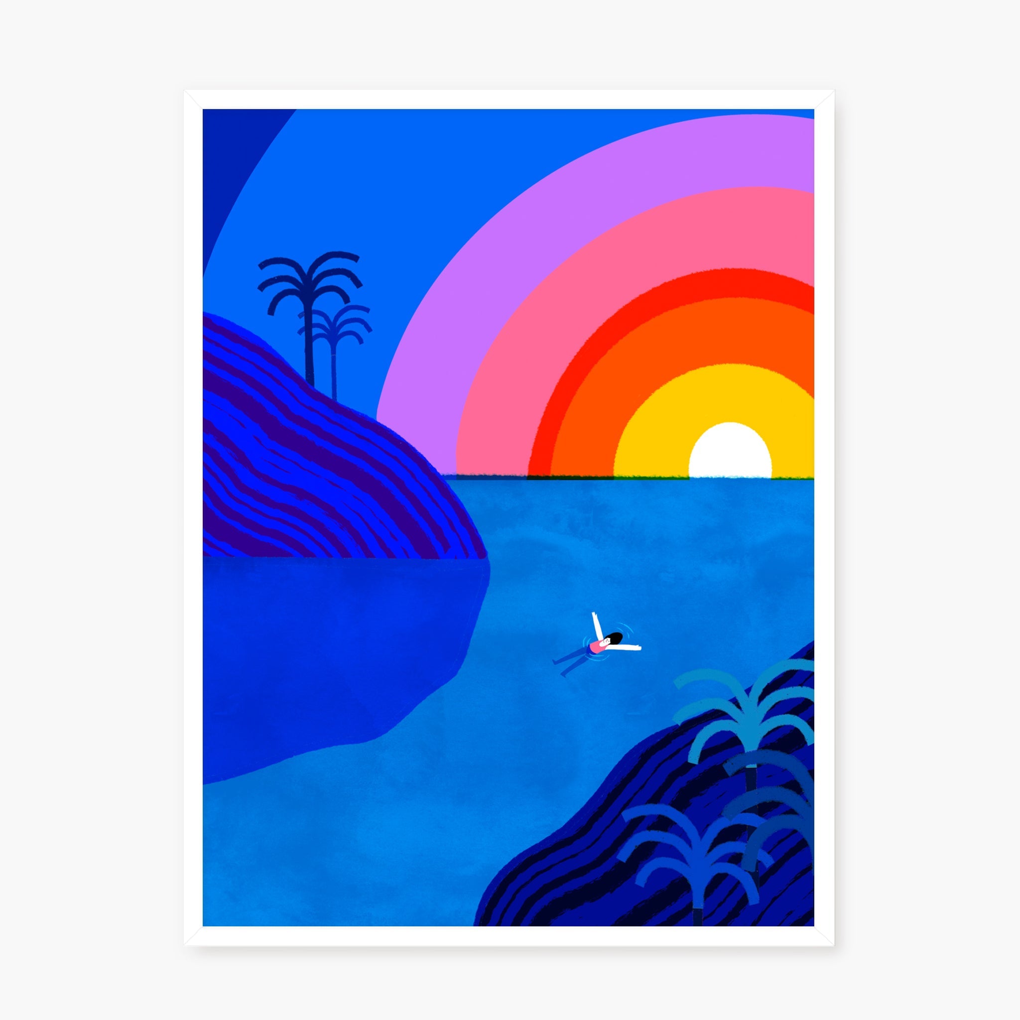 Amarillo sobre azul
