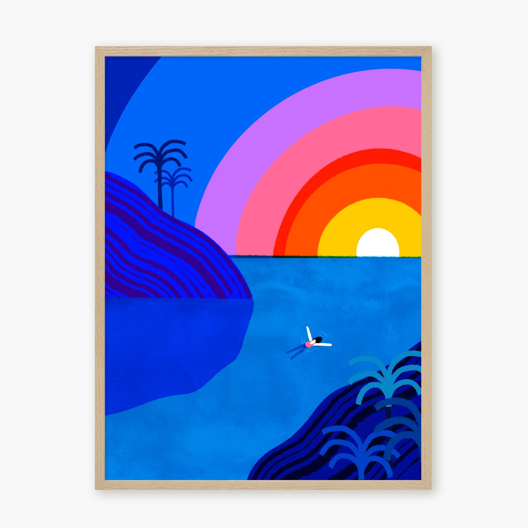 Amarillo sobre azul
