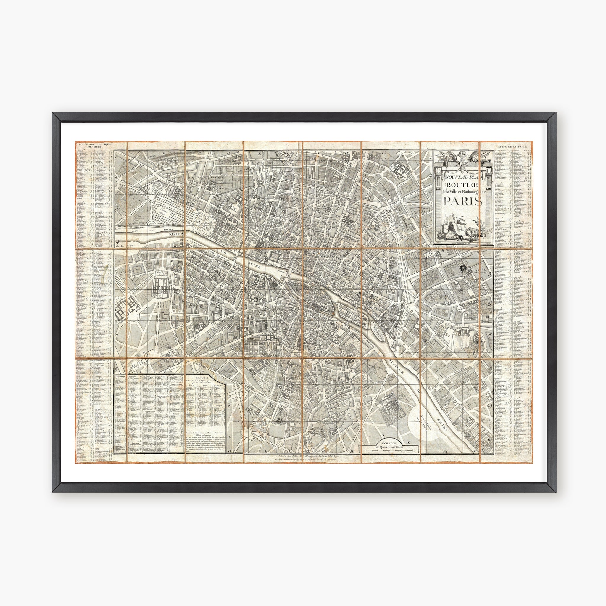 Plan Routier, Paris au XVIII° siècle