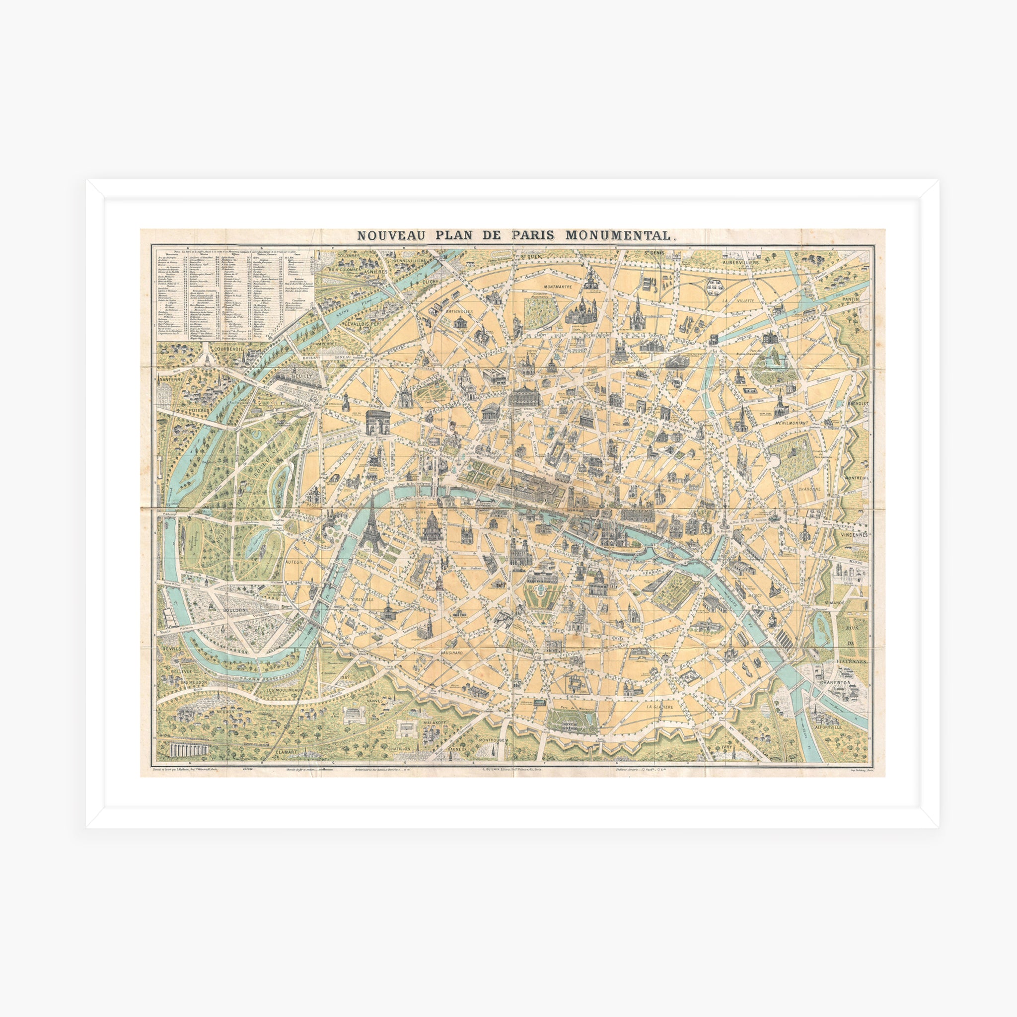 Plan de Paris au XIX° siècle