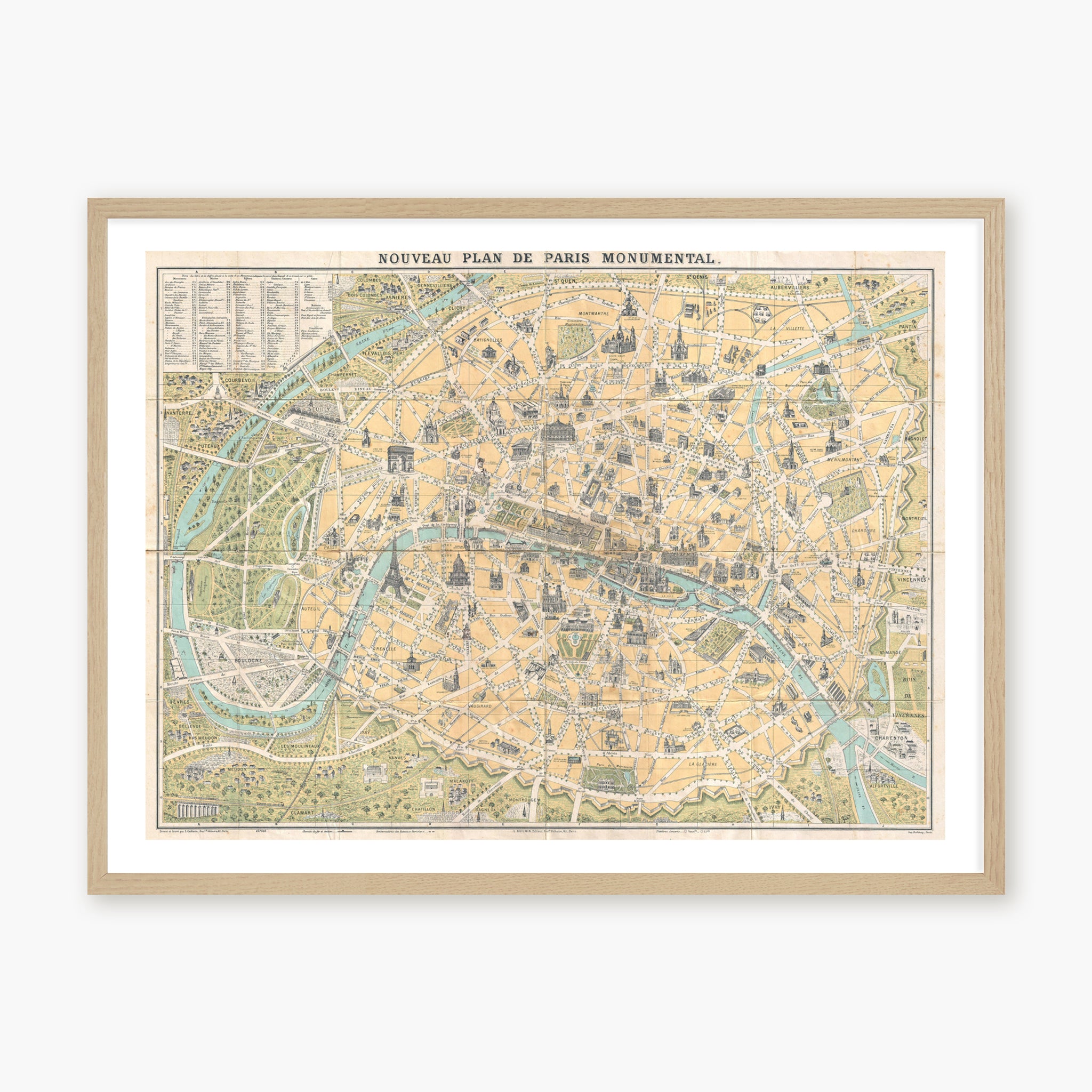Plan de Paris au XIX° siècle
