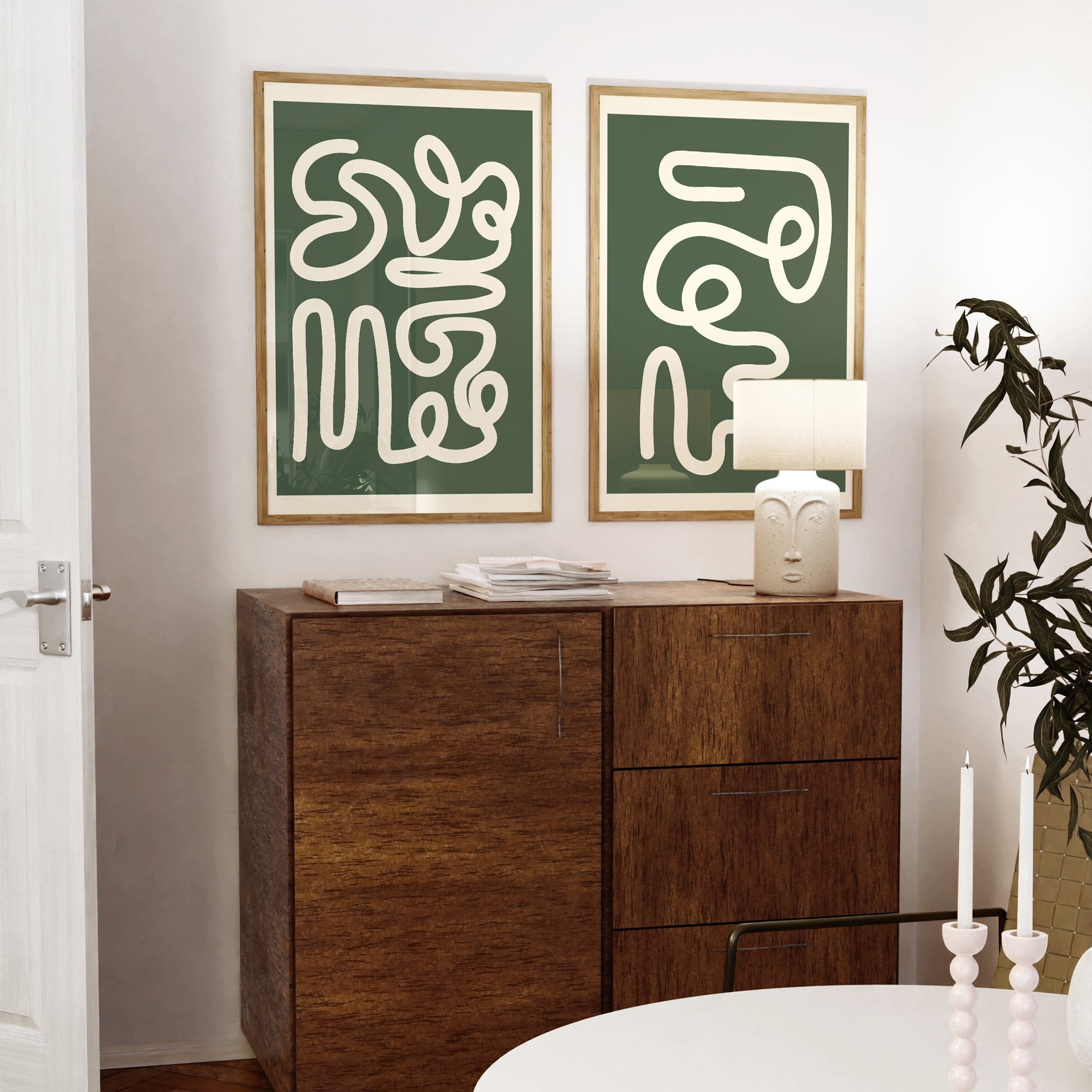 Diptyque - Green line art