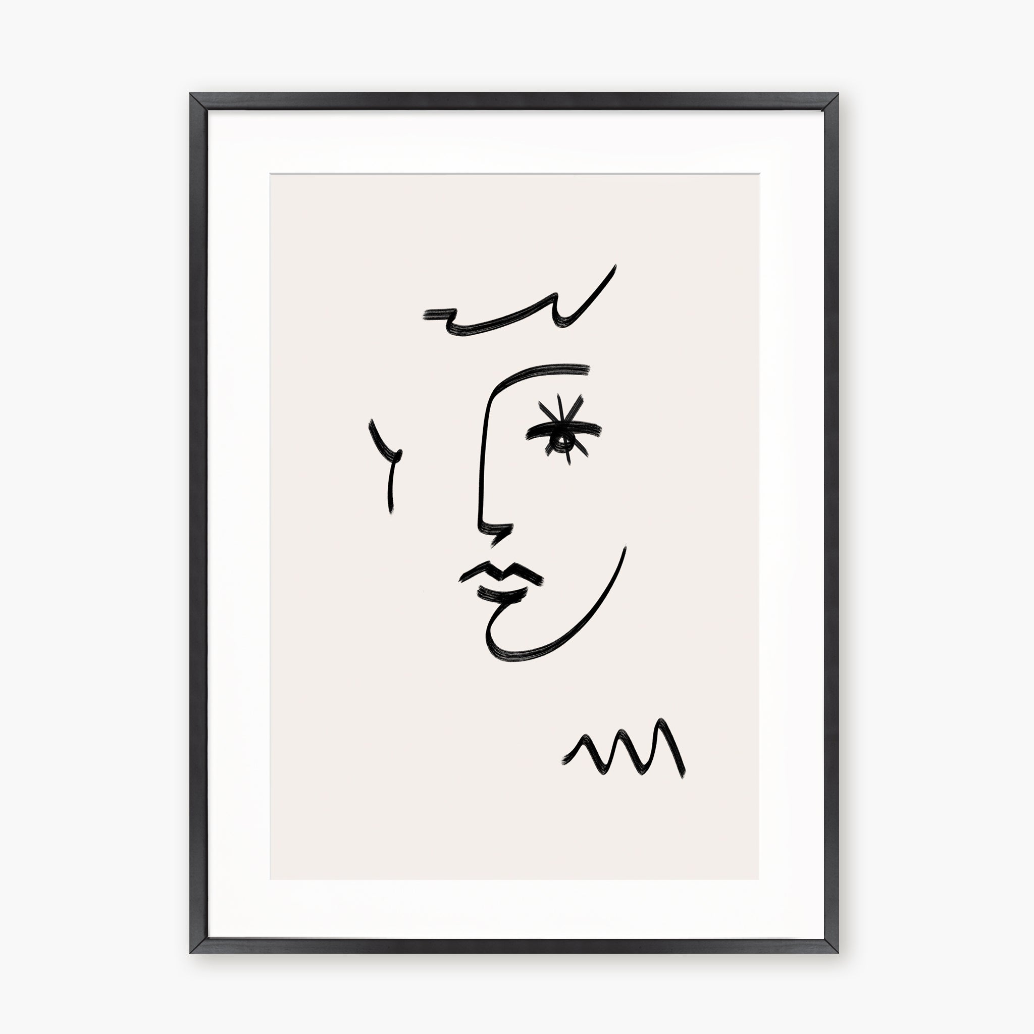 Line Art - Visage au regard en étoile