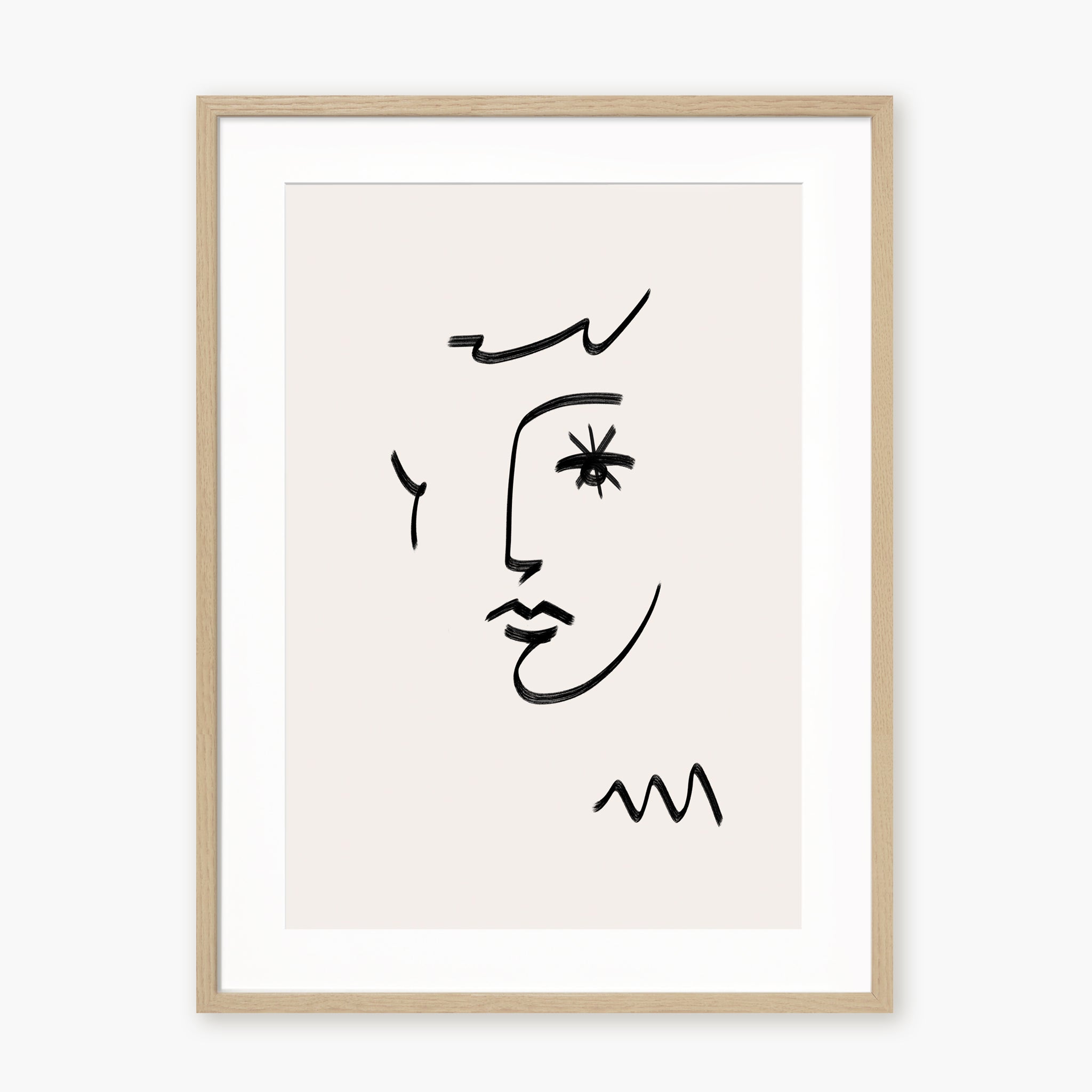 Line Art - Visage au regard en étoile