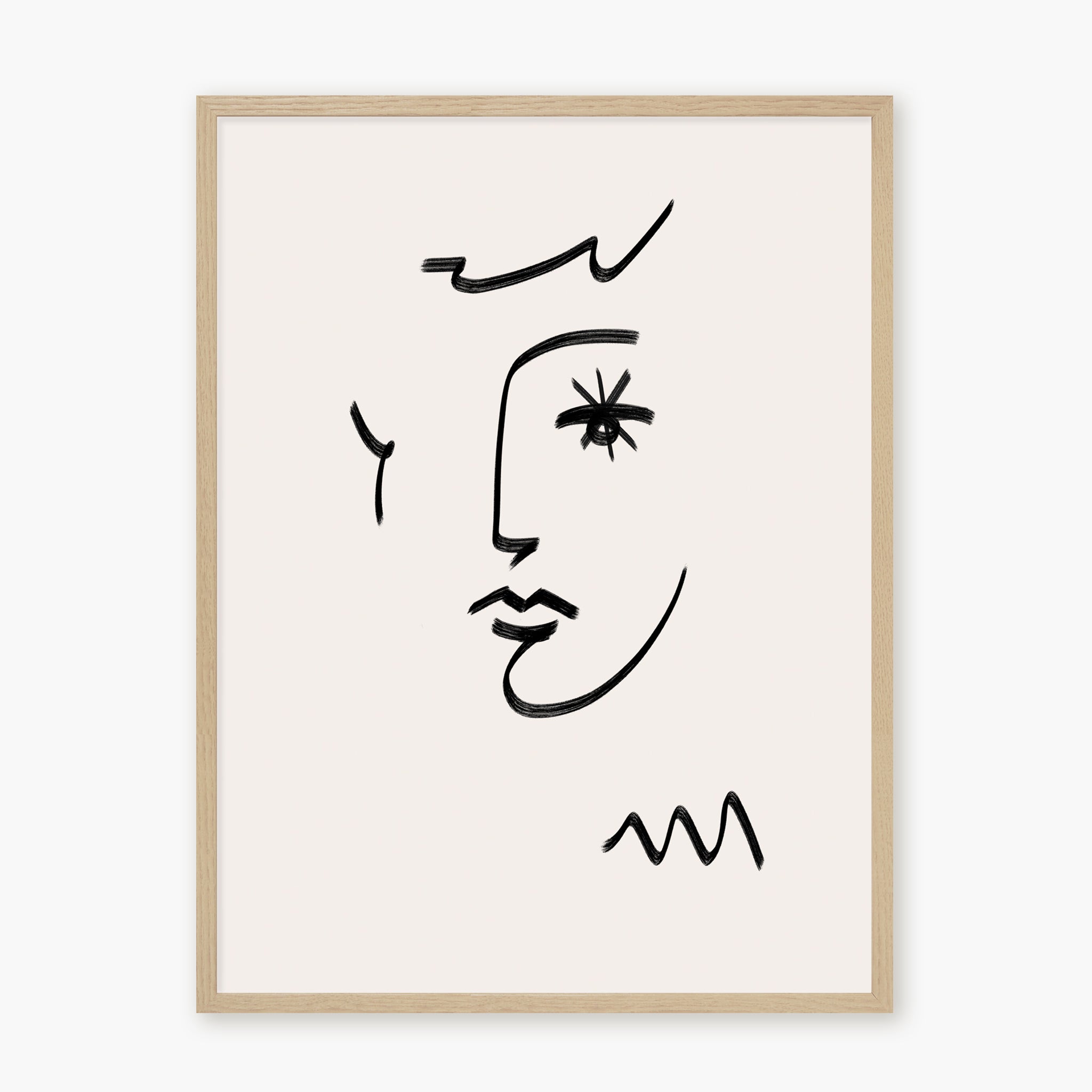 Line Art - Visage au regard en étoile