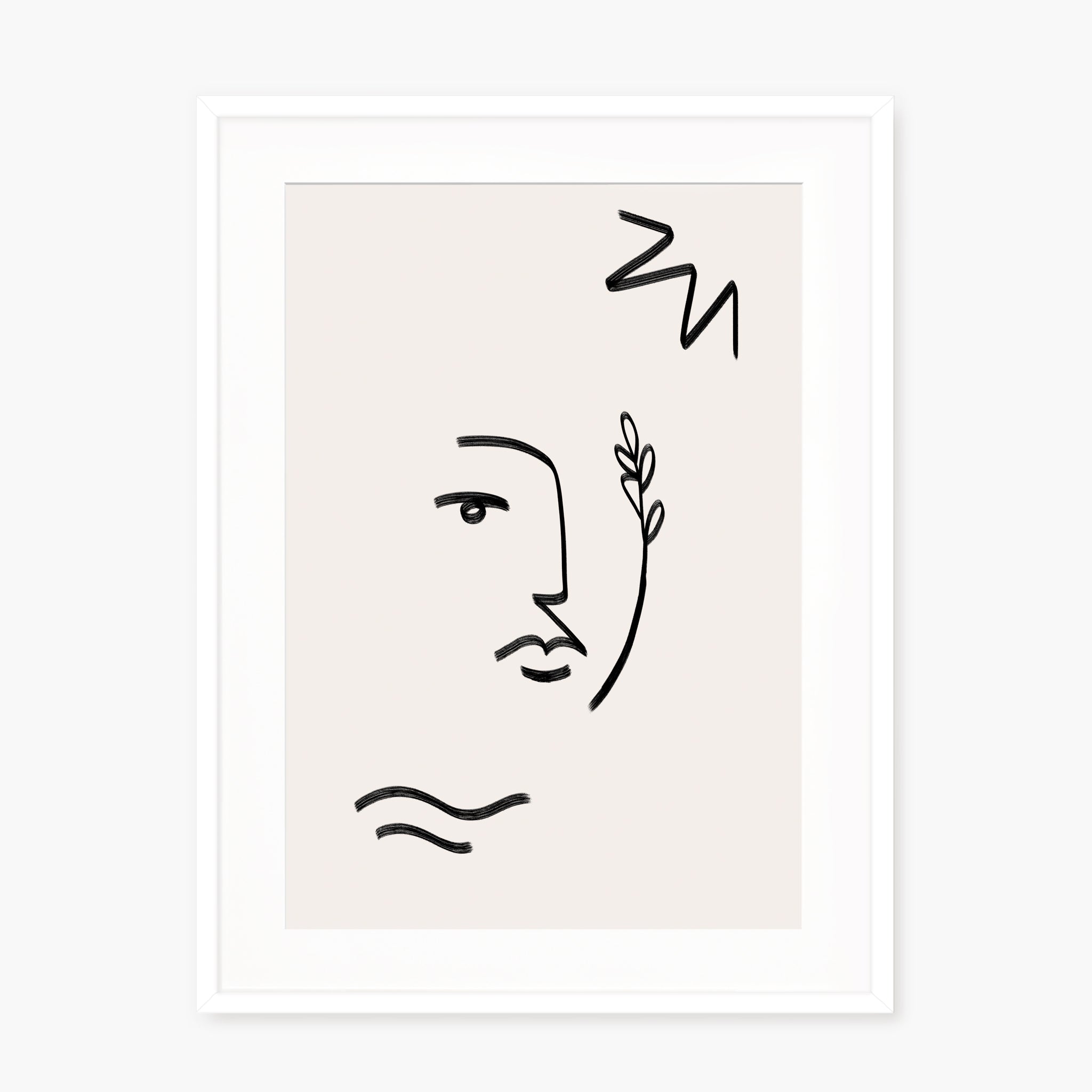 Line Art - Visage au rameau