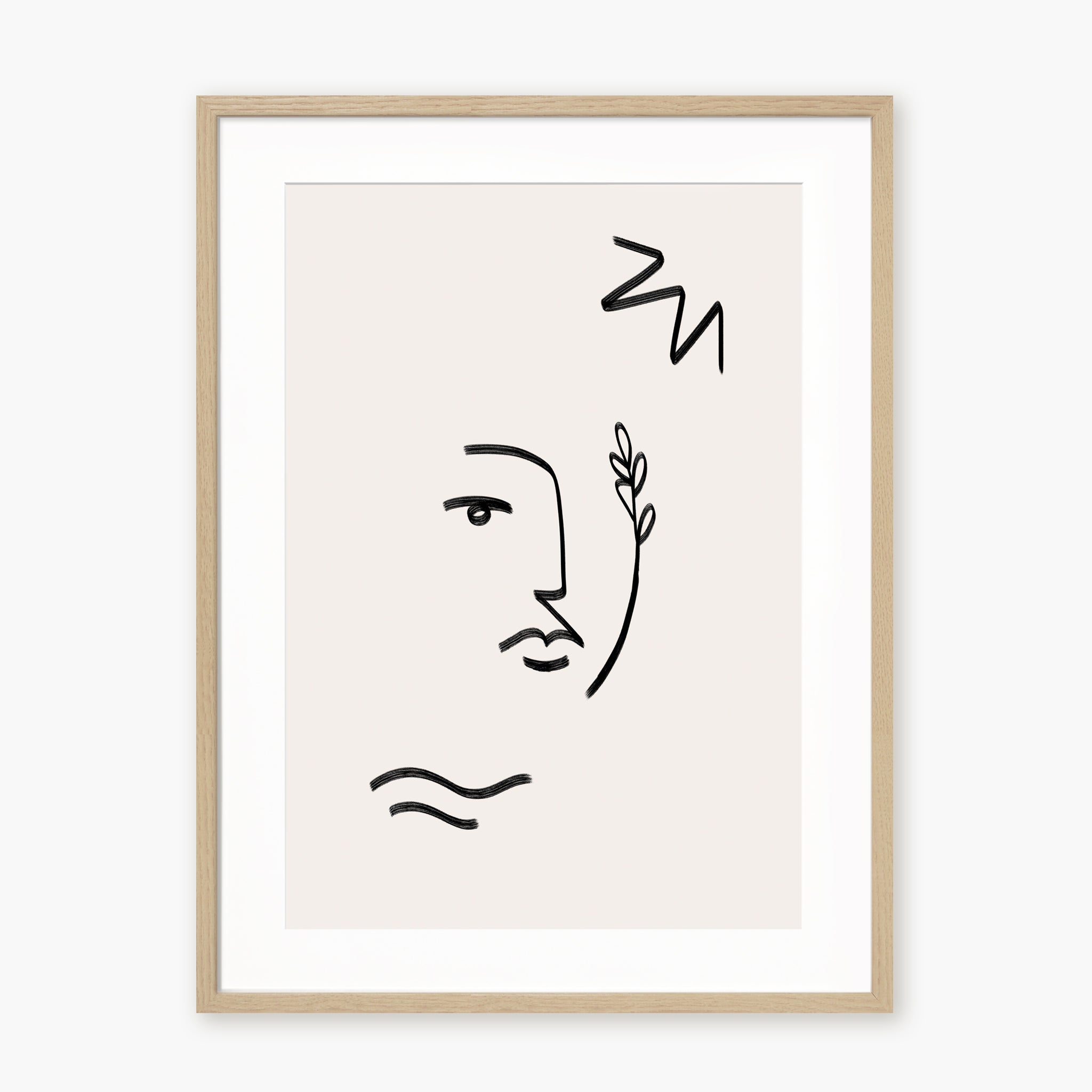 Line Art - Visage au rameau
