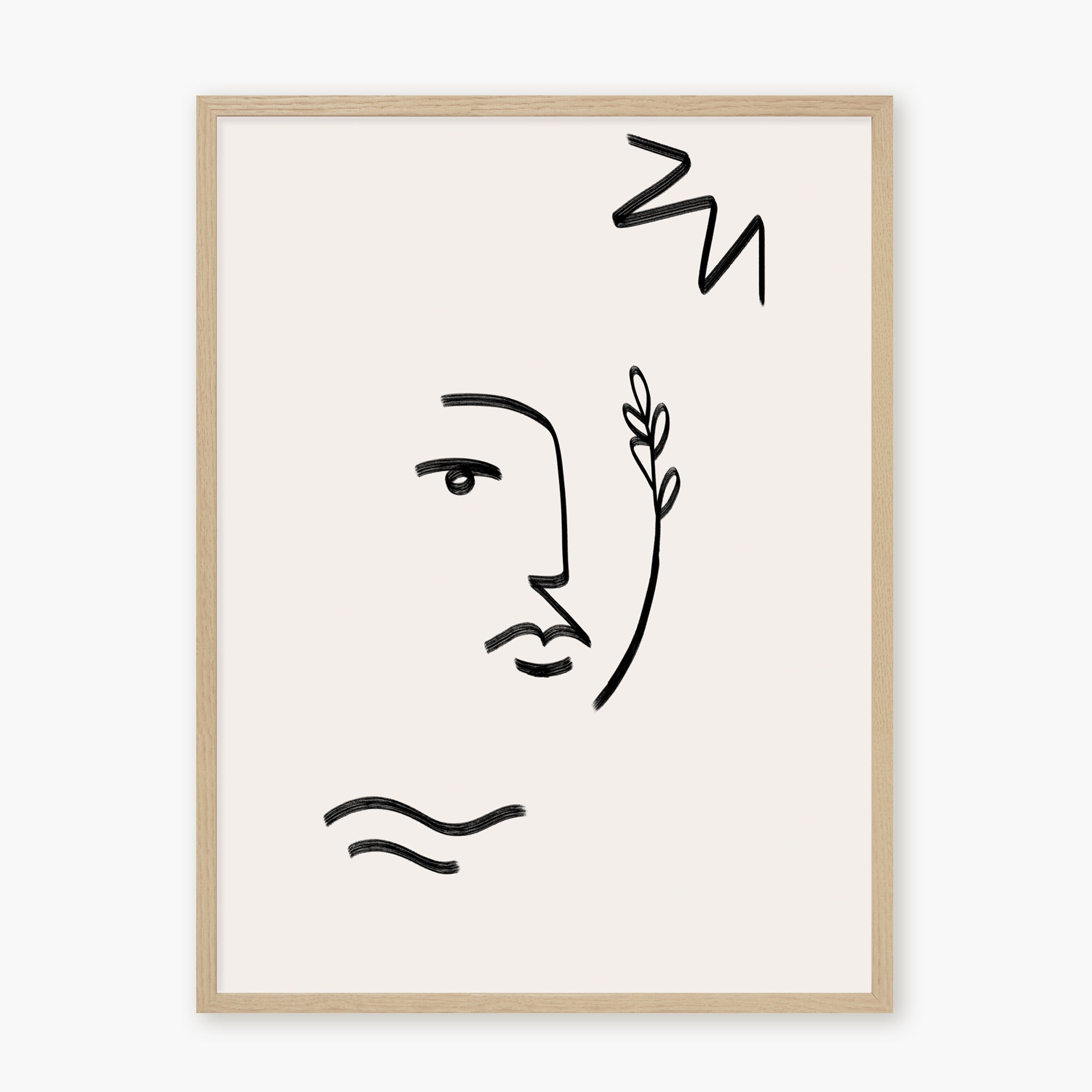 Line Art - Visage au rameau