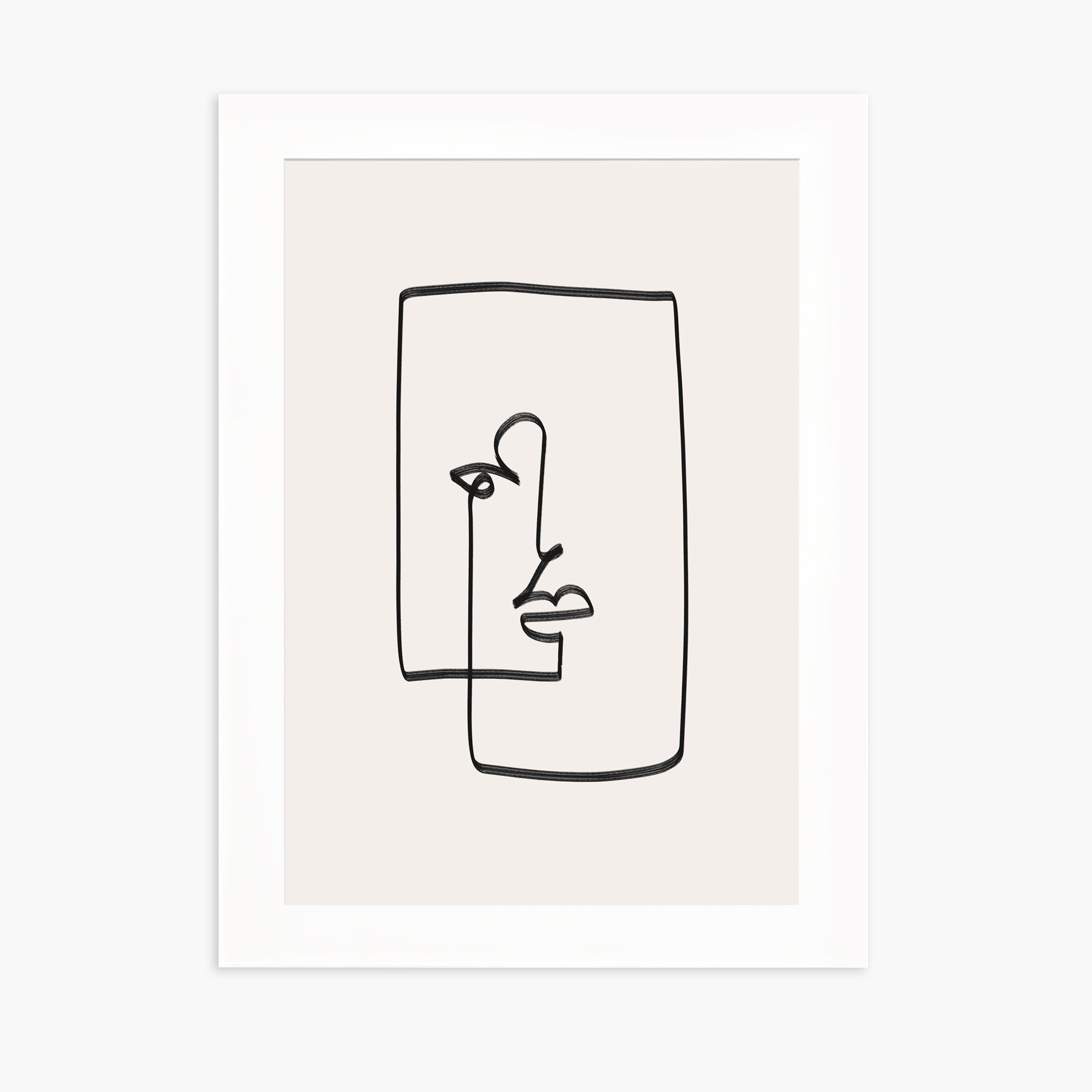 Line Art - Visage carré