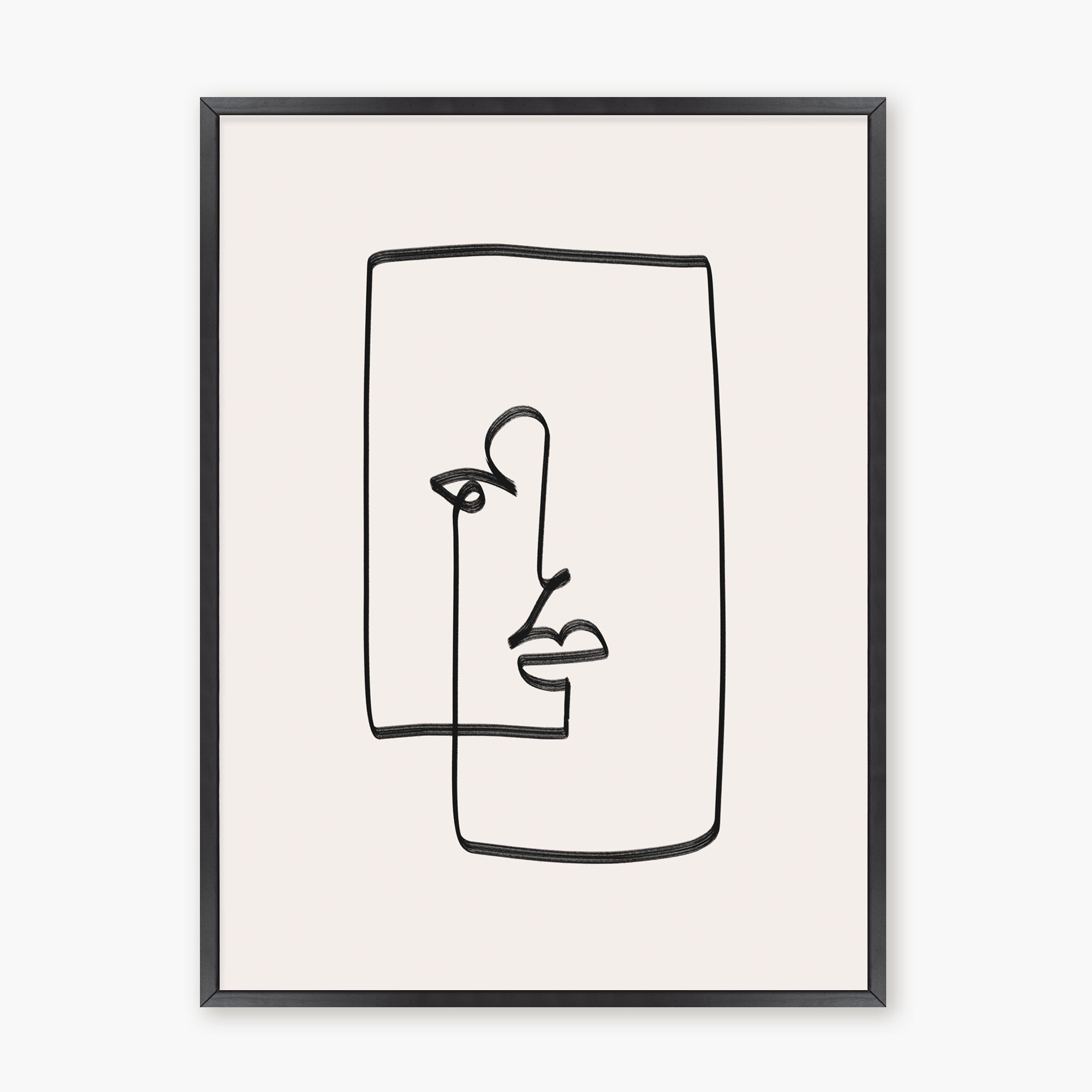 Line Art - Visage carré