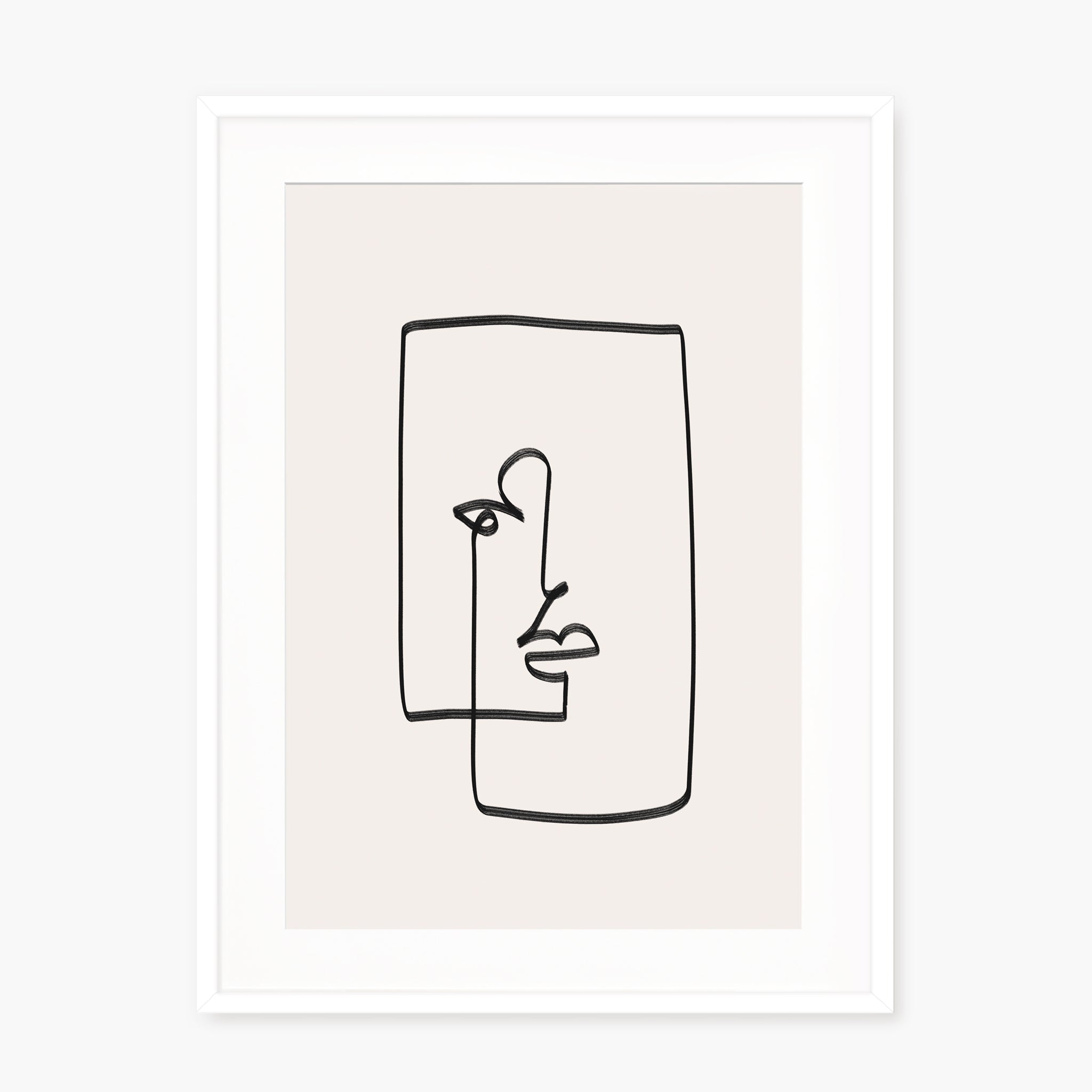 Line Art - Visage carré