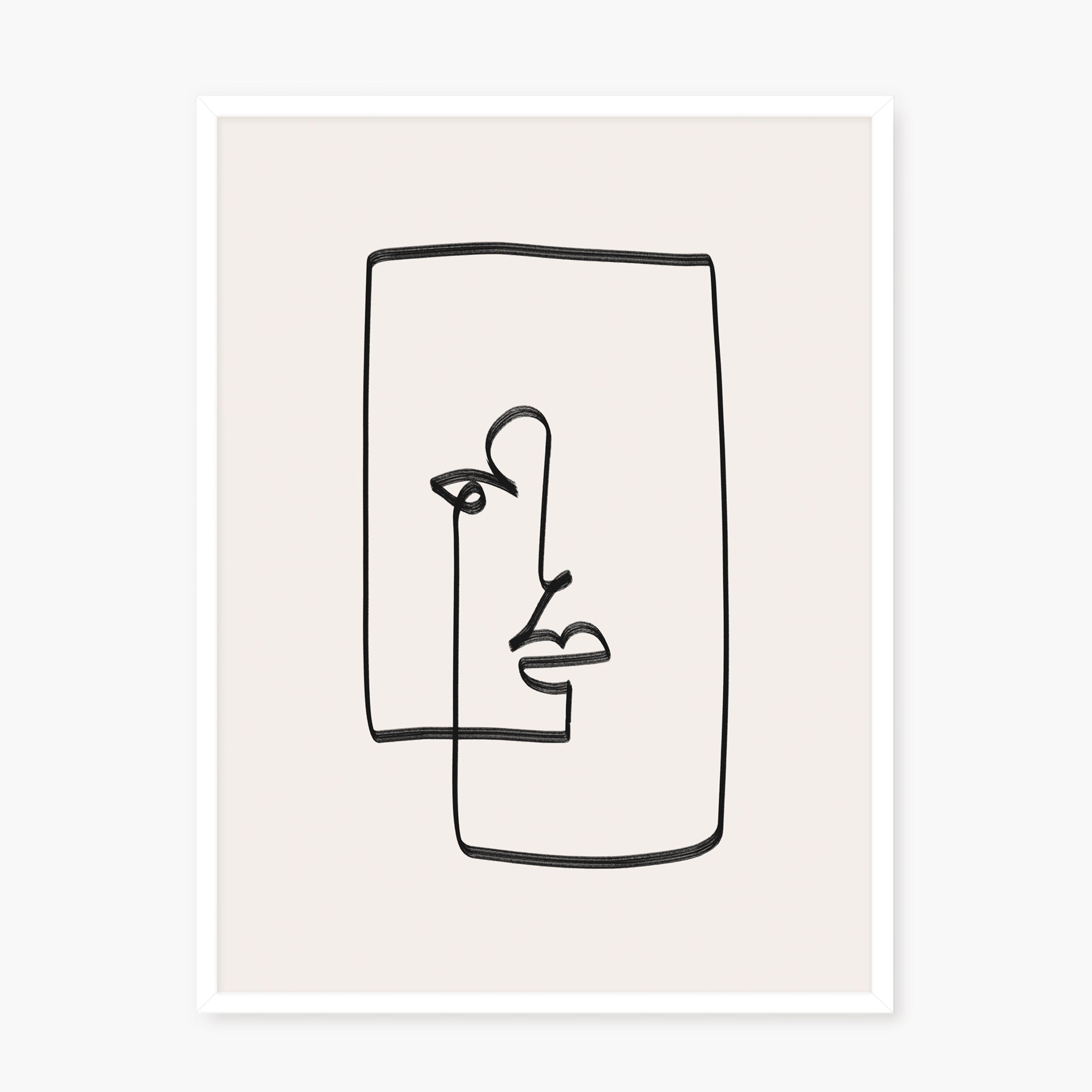 Line Art - Visage carré