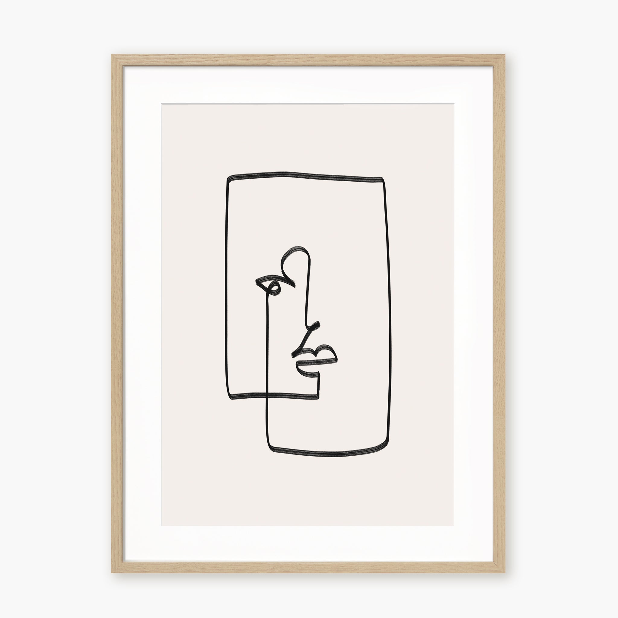 Line Art - Visage carré