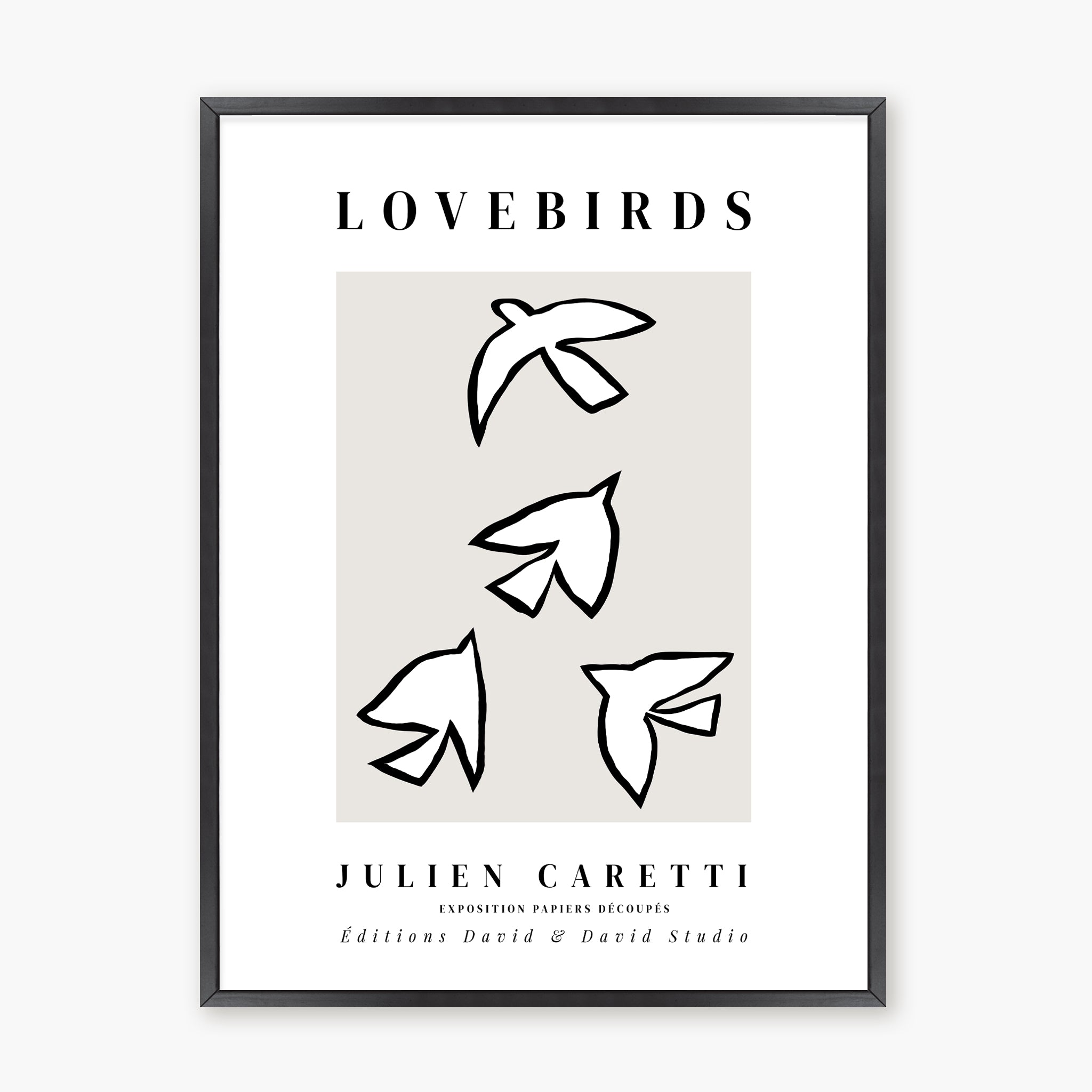 Lovebirds - Fond gris