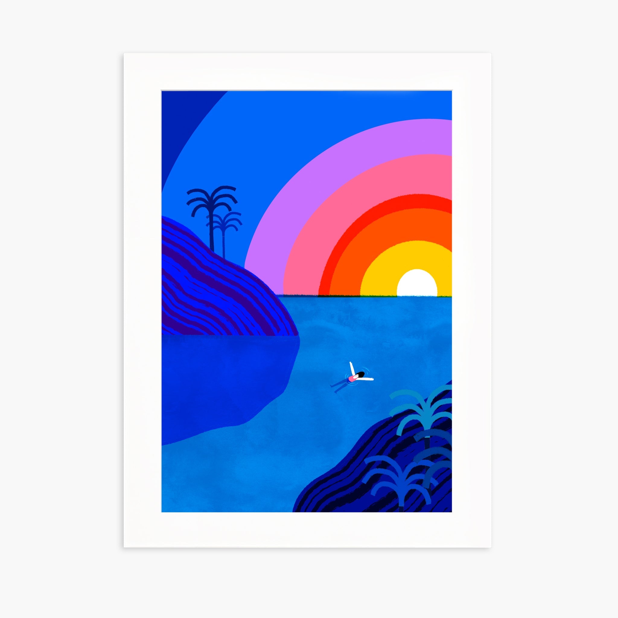 Amarillo sobre azul