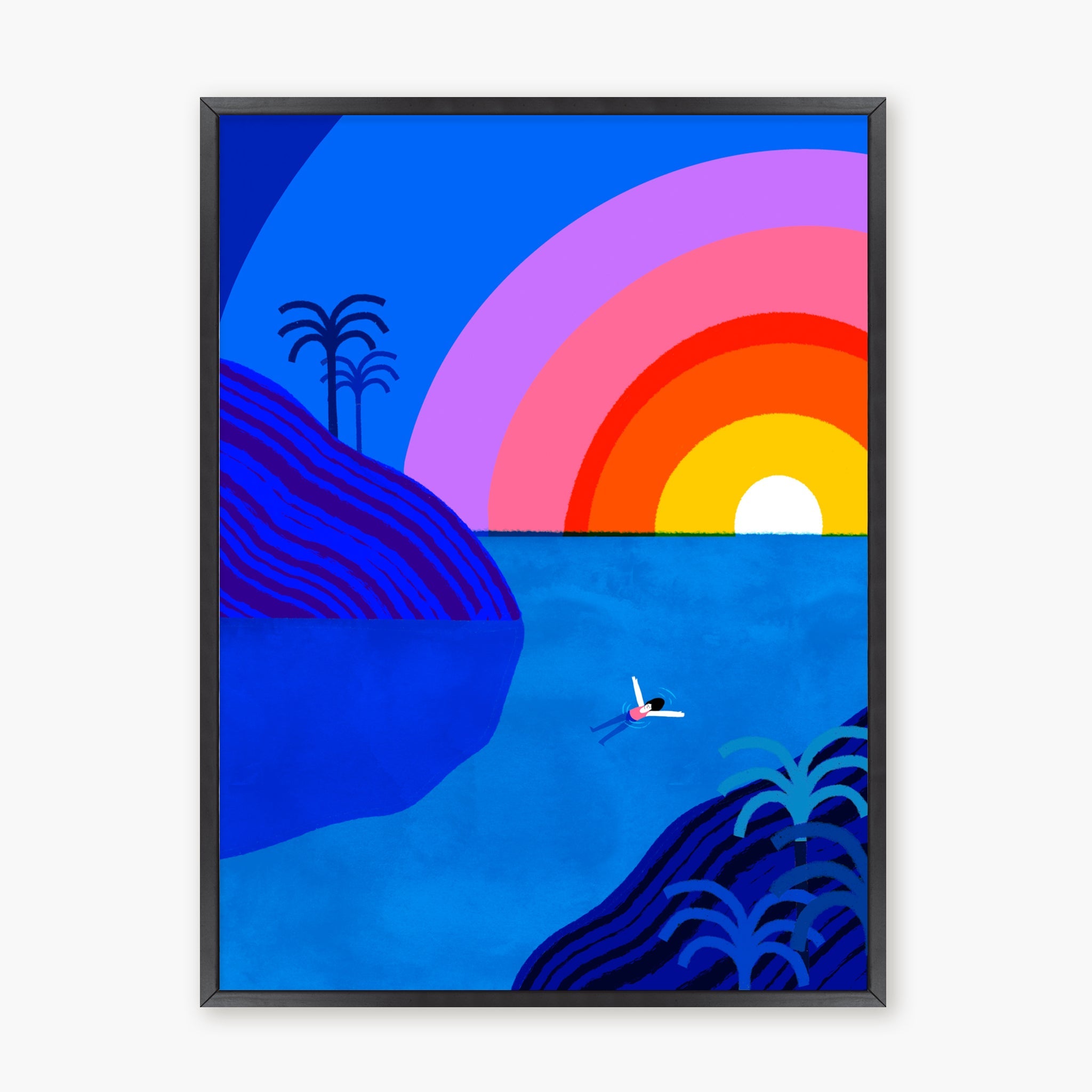 Amarillo sobre azul