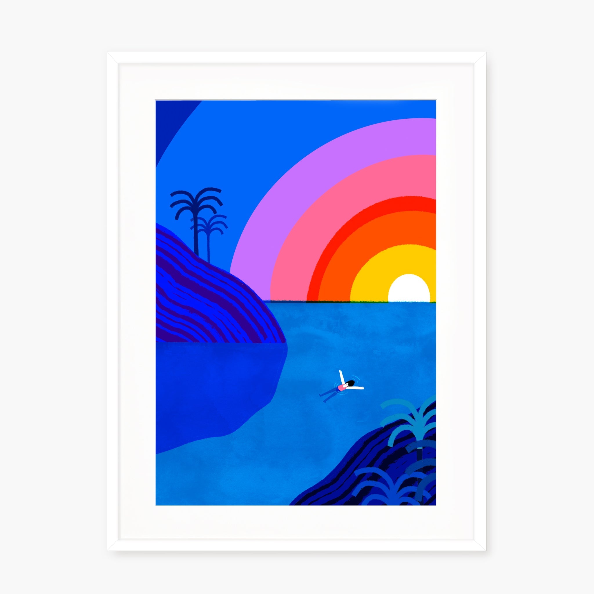 Amarillo sobre azul