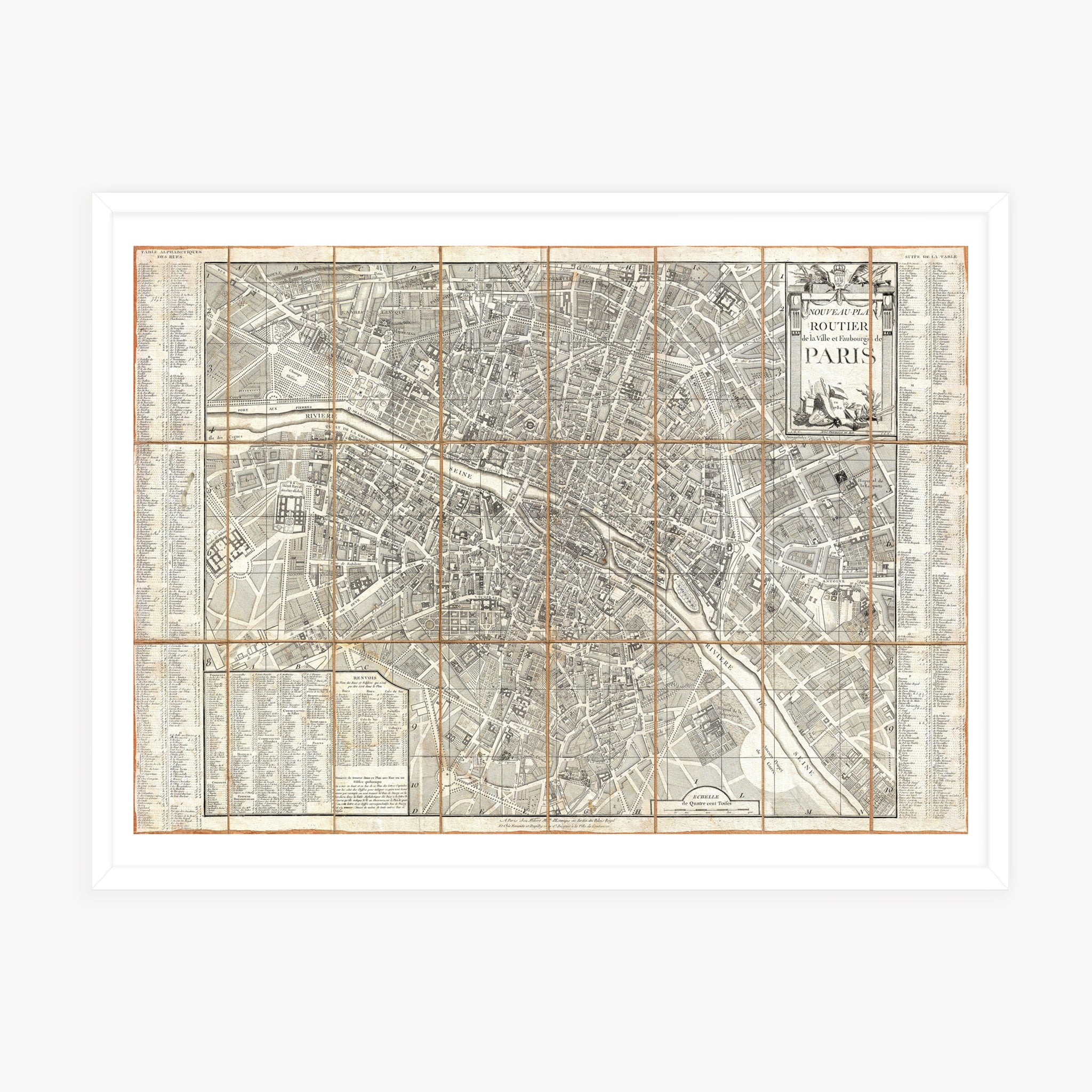 Plan Routier, Paris au XVIII° siècle