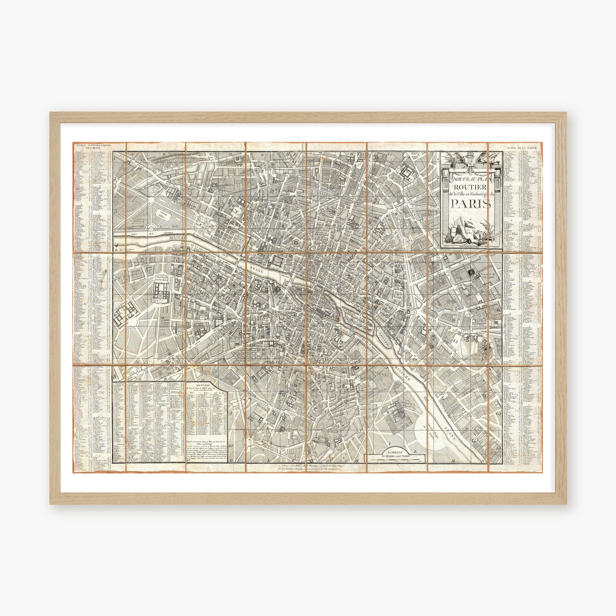 Plan Routier, Paris au XVIII° siècle