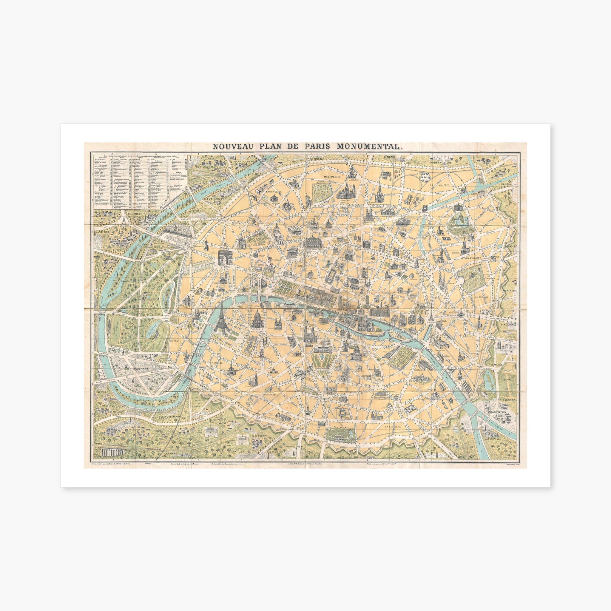 Plan de Paris au XIX° siècle