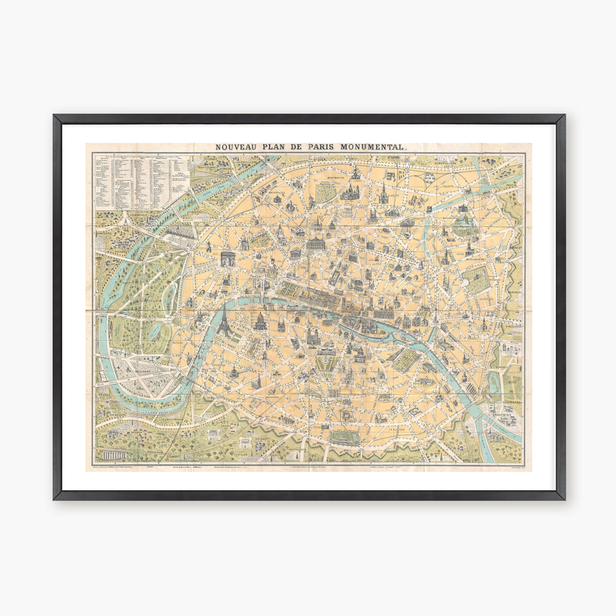 Plan de Paris au XIX° siècle