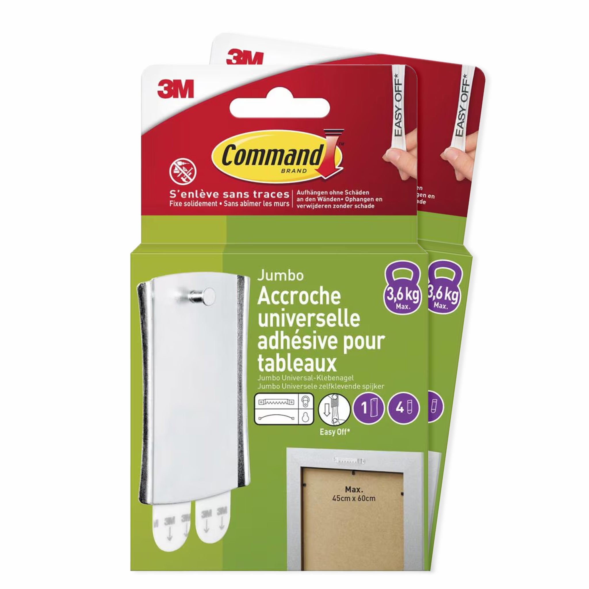 Accroches murales adhésives (Pack de 2)